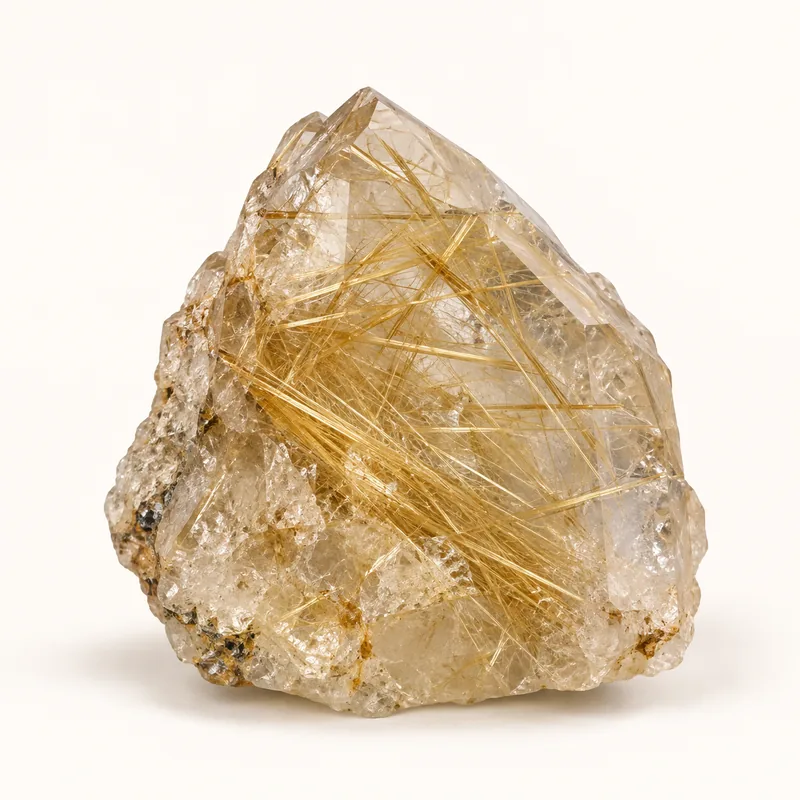 AI-generated depiction of Rutilated quartz