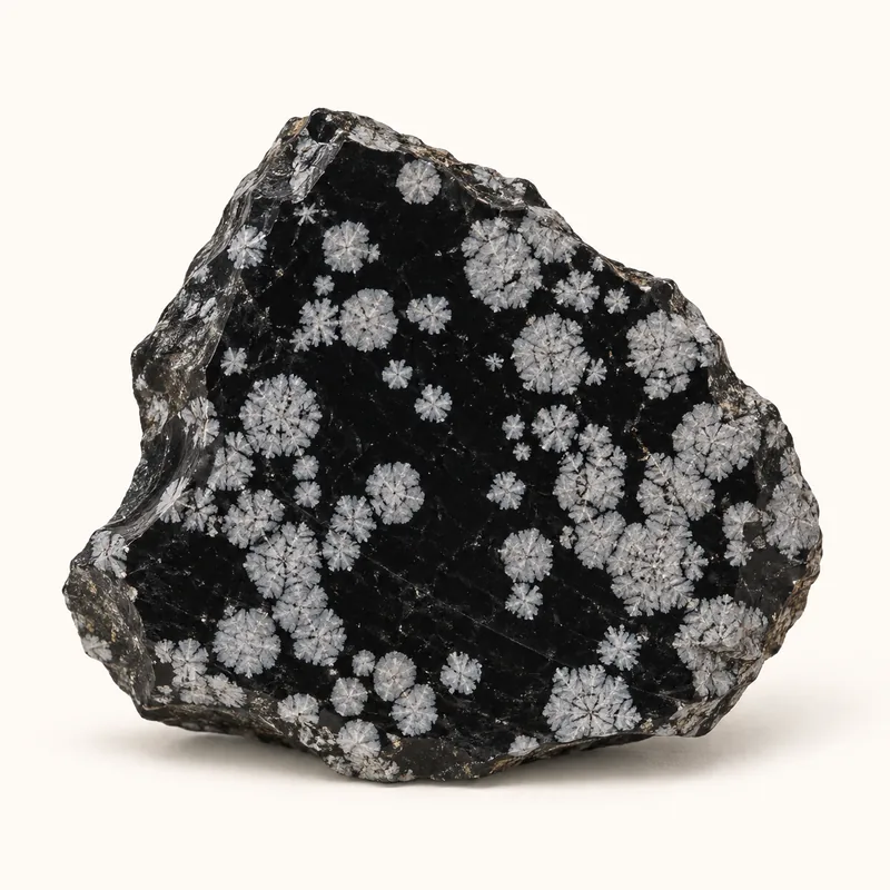 AI-generated depiction of Snowflake obsidian