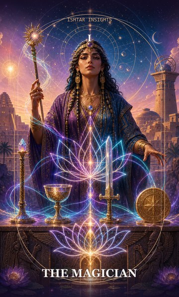 The Magician, from the Ishtar Insights tarot deck