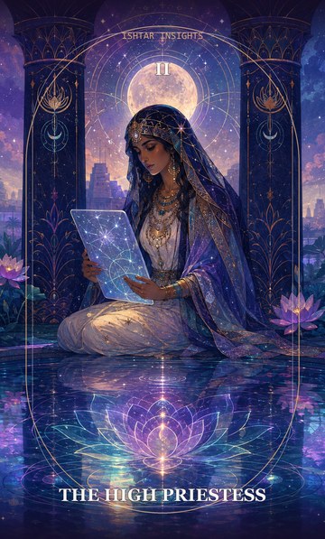 The High Priestess, from the Ishtar Insights tarot deck