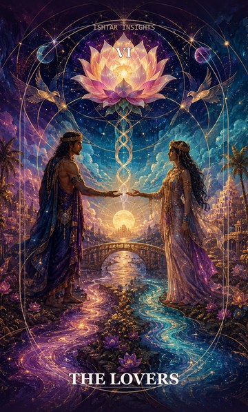 The Lovers, from the Ishtar Insights tarot deck