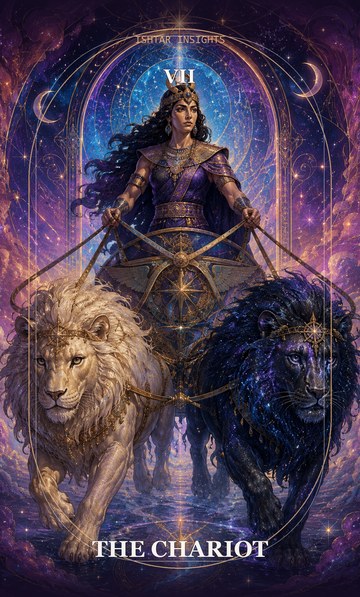 The Chariot, from the Ishtar Insights tarot deck
