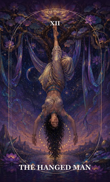 The Hanged Man, from the Ishtar Insights tarot deck