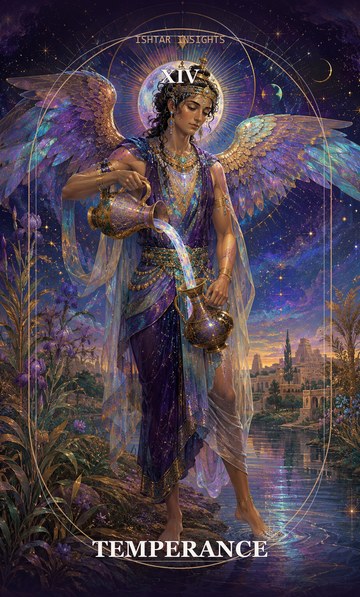 Temperance, from the Ishtar Insights tarot deck