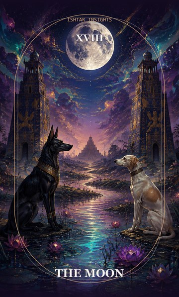The Moon, from the Ishtar Insights tarot deck