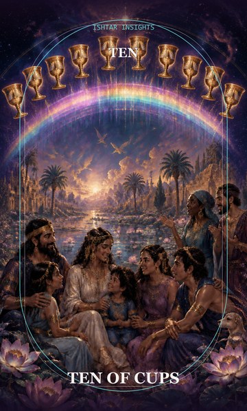 Ten of Cups, from the Ishtar Insights tarot deck