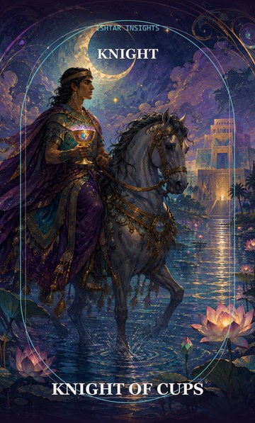 Knight of Cups, from the Ishtar Insights tarot deck
