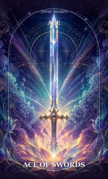 Ace of Swords, from the Ishtar Insights tarot deck